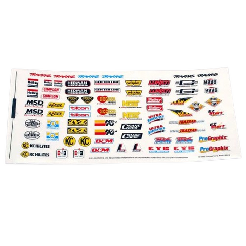 Traxxas Racing Sponsors Decal Sheet