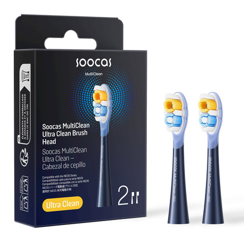 Soocas NEOS II & NEOS II Ultra Clean Toothbrush Head CV 2 Packs T04 (Midnight Blue)