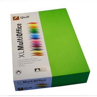 Quill Coloured A4 Copy Paper 80GSM Lime Pack 500 Sheets