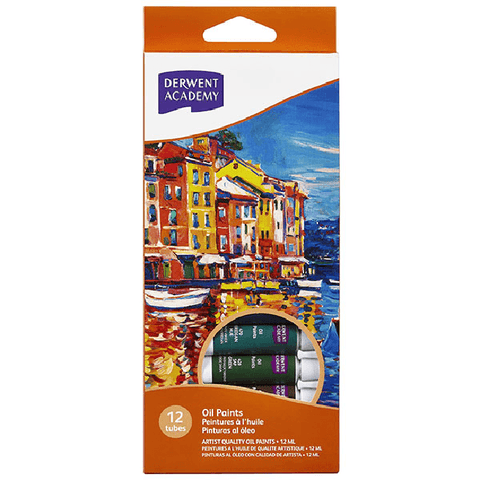 Derwent Academy Oil Paints Tubes 12mL Pack 12