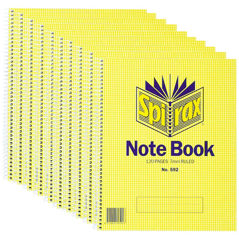 Spirax 592 Notebook Spiral Bound Side Opening 222x178mm 120 Page Pack 10