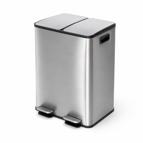 Hacienda 2 x 20L 40L Dual-Compartment Pedal Operation Rubbish Bin with Carbon Filter