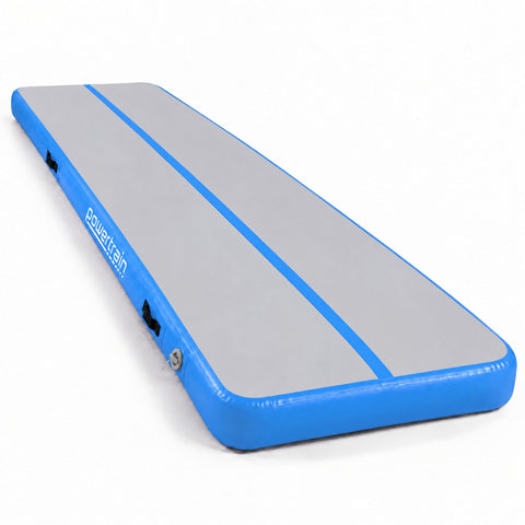 Powertrain 6m x 2m x 20cm Air Track Gymnastics Mat Tumbling Exercise (Grey Blue)