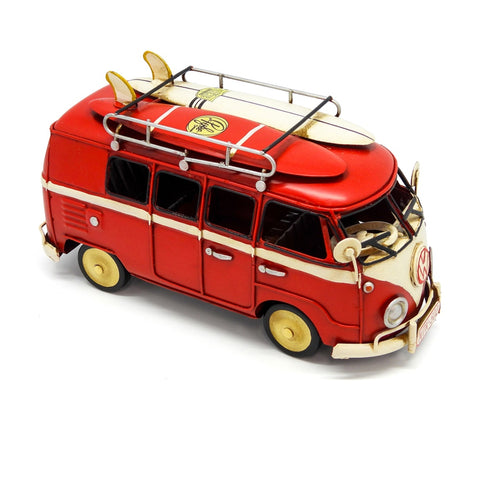 Boyle Metal Ornament Home Decor Collectible Kombi Van 20x9x11cm (Red)