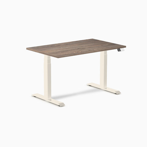 Desky Dual Melamine Sit Stand Desk 120cm Natural Walnut Desktop and Wheat Frame