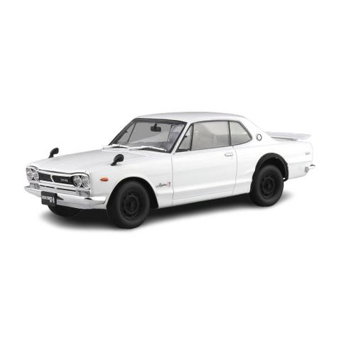 Aoshima 1/24 Snap KPGC10 Skyline HT 2000 GT-R 1971 White