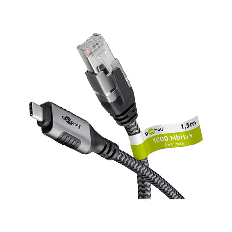 Goobay USB-C to RJ45 Ethernet Cable - 7.5m (Black)