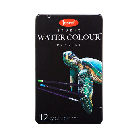 Jasart Studio Art Blending Watercolour Pencil Tin Set [12-Piece]