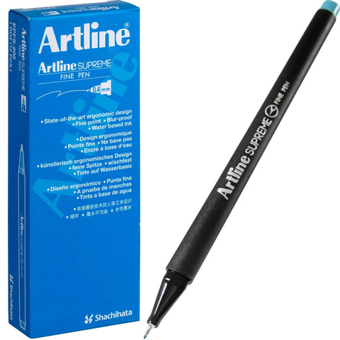 Artline Supreme Fineline Pen 0.4mm Pastel Box of 12 (Turquoise)