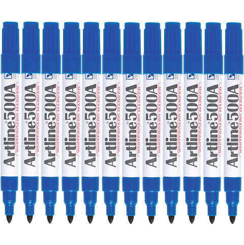 Artline 500A Whiteboard Marker 2mm Bullet (Blue) [Box 12]