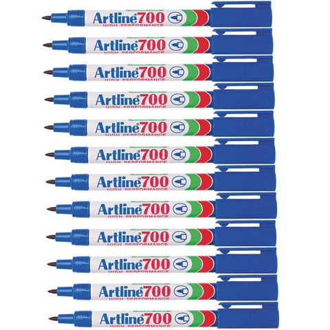 Artline 700 Box 12 Permanent Marker 0.7mm Bullet Tip (Blue)