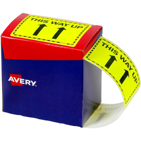 Avery 932605 Message Label This Way up 75x99.6mm Fluoro Yellow Pack 750