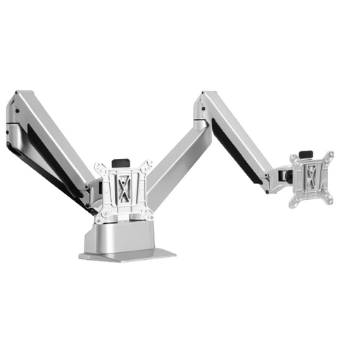 Desky Dual Monitor Arm - Silver
