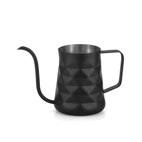 Coffee Culture Stainless Steel Diamond Embossed 600ml Goose Neck Jug (Matt Black)