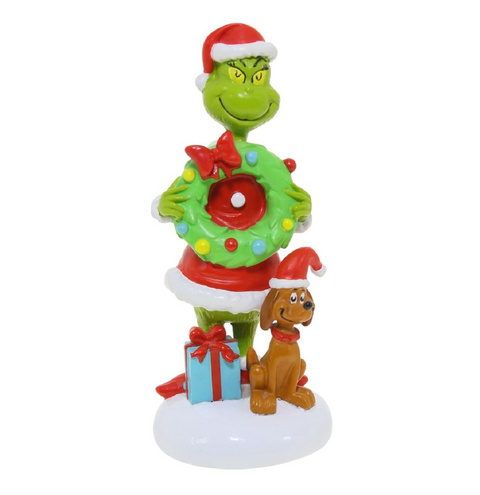 Dr. Seuss The Grinch With Wreath & Max Figurine | 17cmGrinch Palette