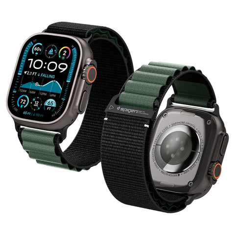 Spigen Apple Watch 49mm 46mm 45mm 44mm 42mm WBF1 Band (Black Green)