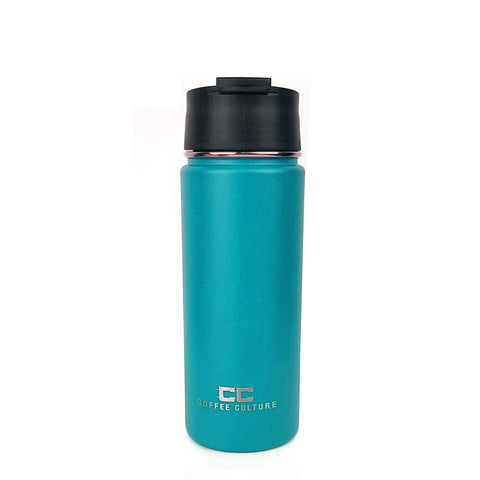 Coffee Culture 500ml Stainless Steel Insulated Travel Flask with Sipper (Turquoise)