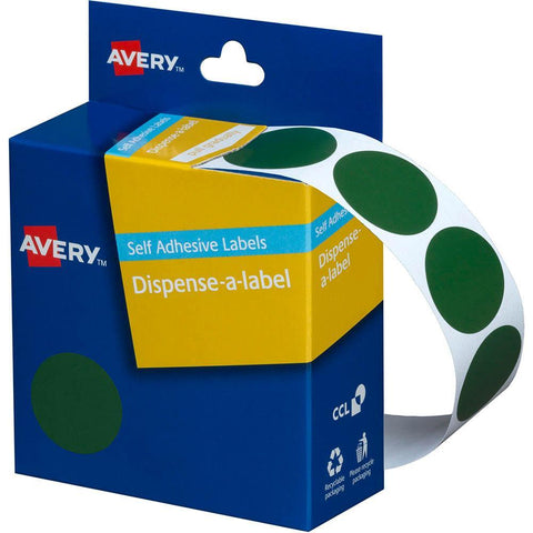 Avery 937246 Round Label Dispenser 24mm (Green) [Box 500]