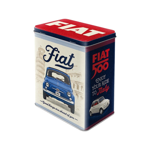 Nostalgic-Art Tin Storage Box Large Fiat 500 Design 10x14x20cm