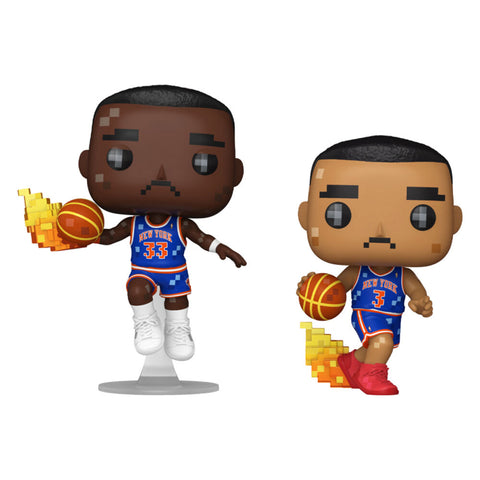 NBA JAM 2-Pieces Knicks Patrick Ewing & John Starks 8-Bit Pop Vinyl Figures 4"