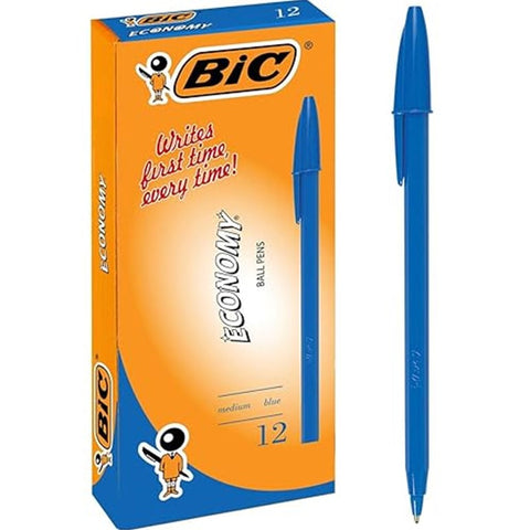 Bic Economy Ballpoint Pens Medium Blue Box 12