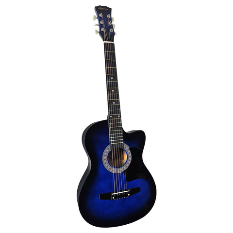 Karrera 38in Cutaway Acoustic Guitar with Carry Bag (Blue Burst)