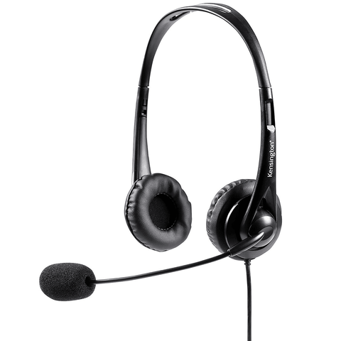 Kensington Stereo USB Headset With Mic And Volume Control Headphone (Black)