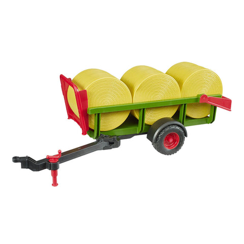 Bruder 1:16 Agriculture Self Loading Bale Trailer With 3 Round Bales Model Toy