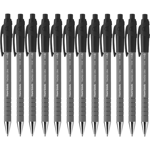 Papermate Flexgrip Retractable Ballpoint Pen Medium 1.0mm (Black) [Box 12]