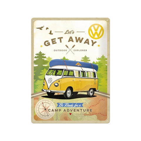 Nostalgic-Art VW Bulli Let's Get Away! 30x40cm Large Metal Tin Sign Plaque