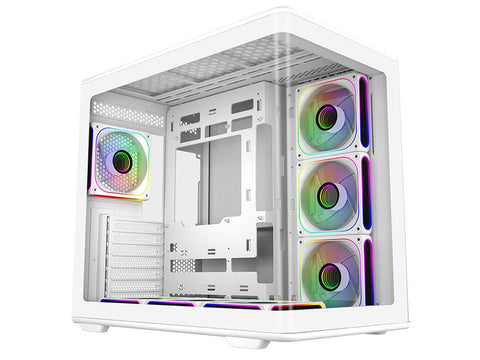 Cooler Master 600 Curved Tempered Glass Dual-Chamber ATX Case - White