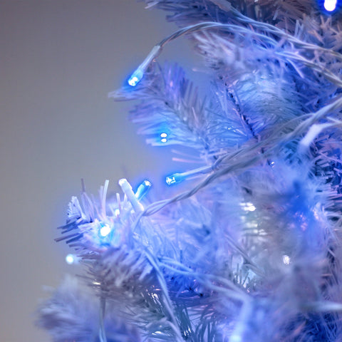 Lexi Lighting 400 Sparkle LED Connectable String Light - White Cable - Blue + White Flicker