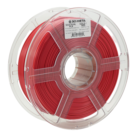 3D META Dual Silk PLA 3D Printing Filament - Gold / Red