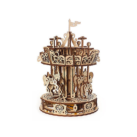 UGears 70129 Carousel Wooden Mechanical 3D Puzzle DIY Kit