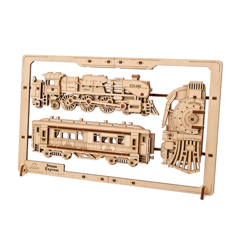 Ugears Steam Express 2.5D Puzzle Wooden Mechanical Model Kit