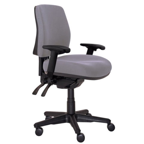 Buro Roma 3 Lever Mid Back With Seat Slide With Arms Charcoal