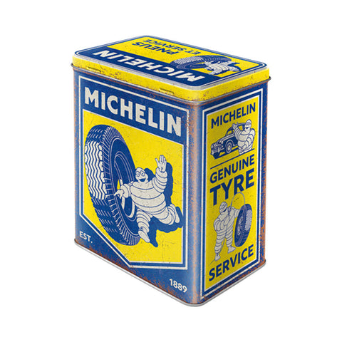 Nostalgic-Art Tin Storage Box Large Vintage Embossed Michelin Design 10x14x20cm