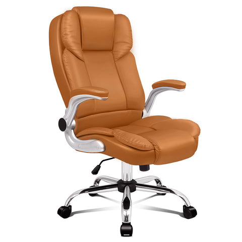 ALFORDSON Office Chair Executive Computer PU Leather Work Seat (Brown)