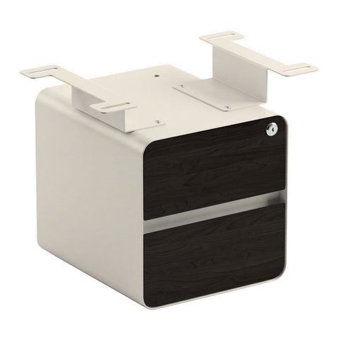Desky Minimal Under Desk Cabinet - Burnished Wood Melamine / Wheat