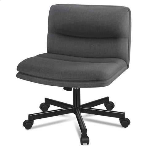 ALFORDSON Desk Chair Office Computer Armless Wide Seat Mid Back Fabric (Grey)