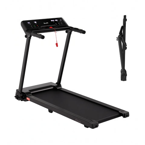 Everfit Treadmill Electric Home Gym Fitness Exercise Knob Foldable 450mm Black