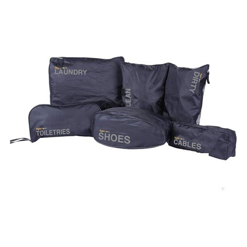 Flight Mode Travel Bag Organizer Set 5pcs Black