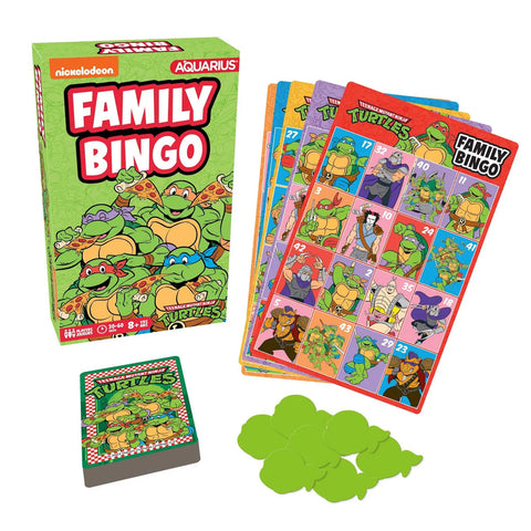 Aquarius Family Bingo Cards Kids/Children Tabletop Party Game Set TMNT 8y+