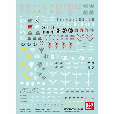 Bandai Gundam Decal 107 Mobile Suit Gundam Unicorn Multiuse 1