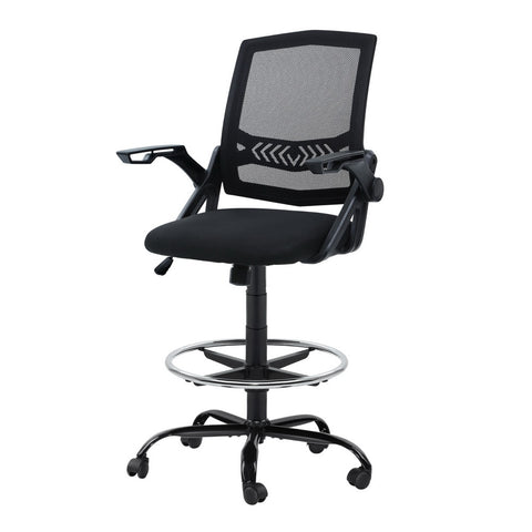 Artiss Office Chair Drafting Stool Mesh Chairs (Black)