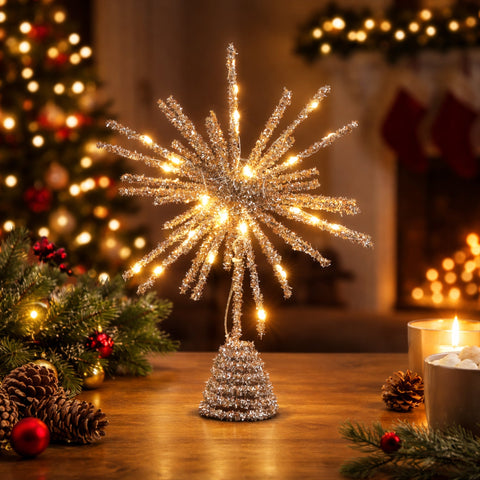 Lexi Lighting 32cm Christmas Tree Top - Gold