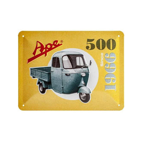Nostalgic-Art 15x20cm Small Wall Hanging Metal Sign Plaque Ape 500 Since 1966