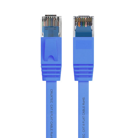 Cruxtec  1m CAT6 UTP Flat Ethernet Cable (Blue)
