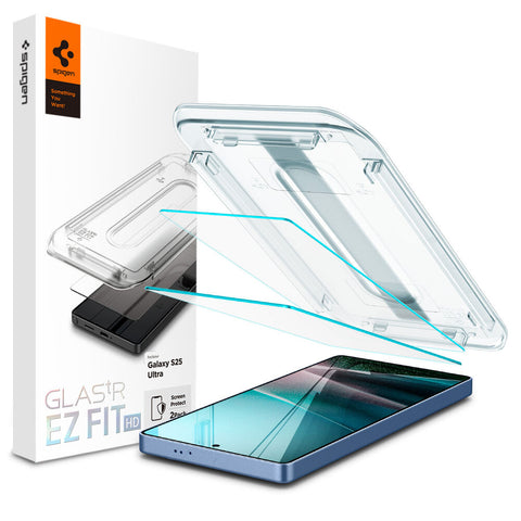 Spigen Samsung Galaxy S25 Ultra EZ Fit GLAS.tR Slim HD 2PCS Glass Screen Protector - Clear