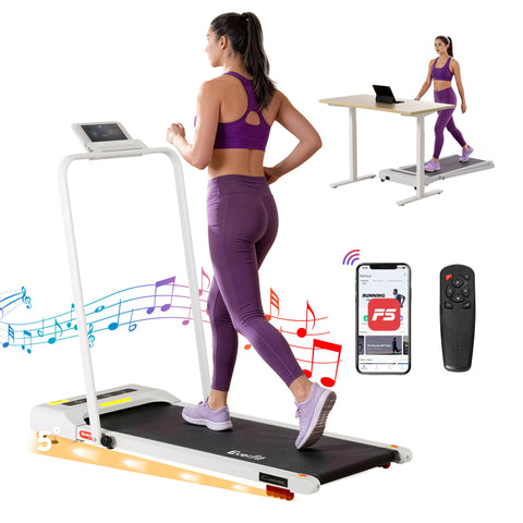 Everfit Treadmill Electric Walking Pad Incline Under Desk 380mm (White)